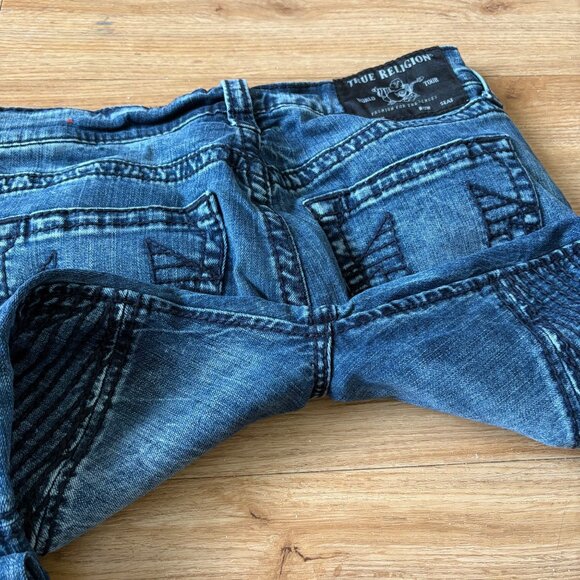 True Religion Rocco Relaxed Skinny Moto Leg MR Denim Jeans Blue Men’s Size 30 - Picture 7 of 12